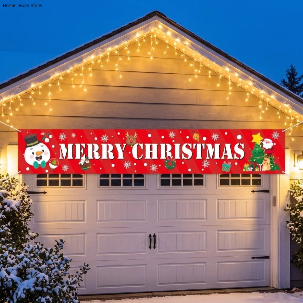 Atmosphere Santa Claus Christmas Banner Festive Ornament Navidad Noel Christmas Decoration Snowman Xmas Hanging Flag Indoor