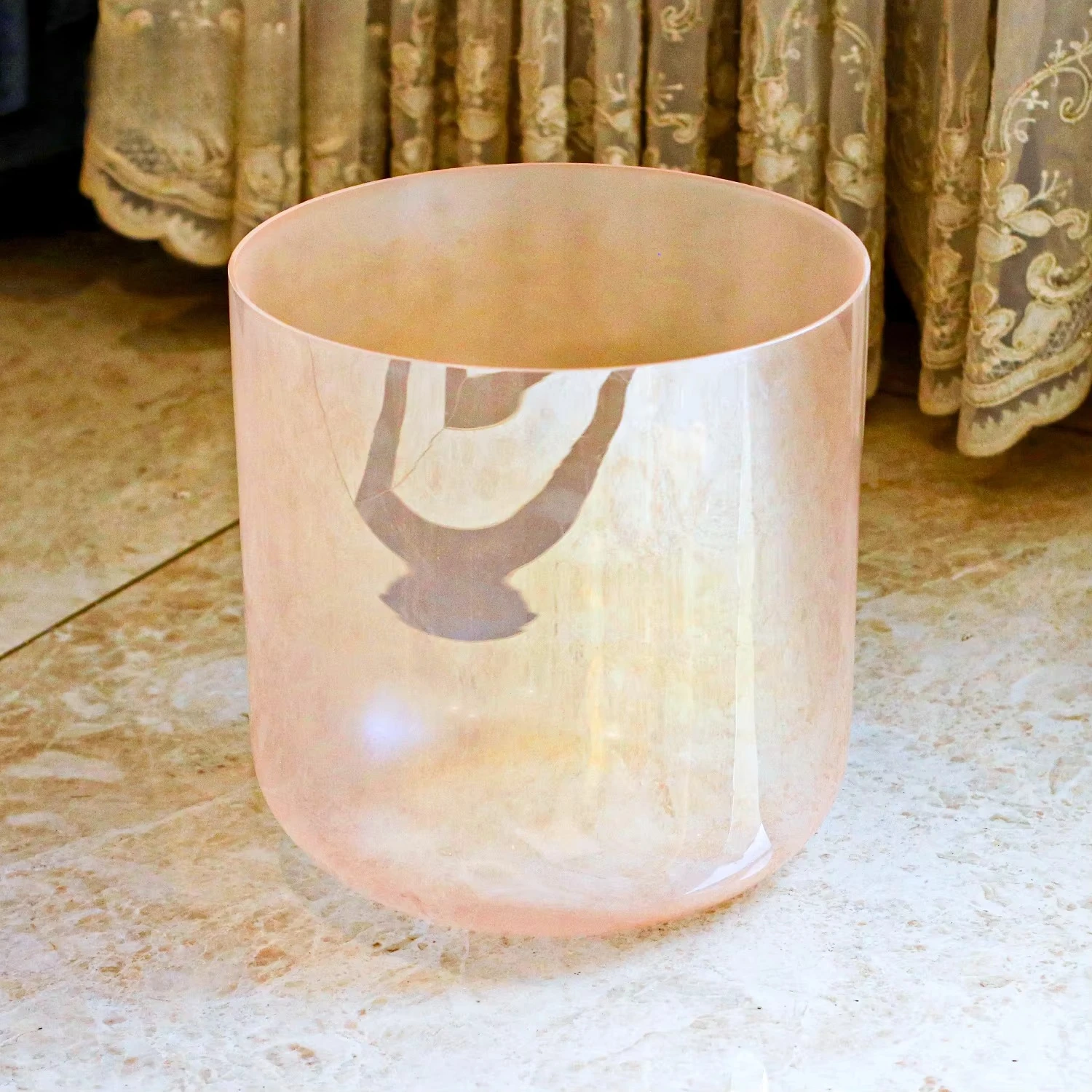 Clear Transparent Quartz Singing Bowl Single Hand‑Polished For Sound Bath Spiritual Ritual Yoga Studio Use Free Mallet & O‑Ring