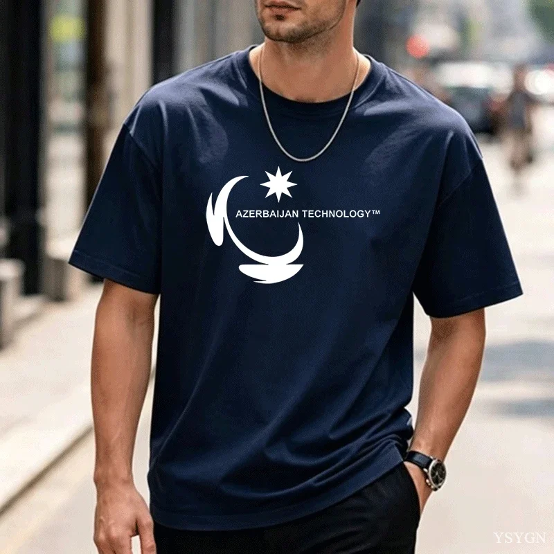Azerbaijan Technology Funny Meme T Shirt Vintage Washed Casual Breathable Graphic Versatile Comfortable Soft Homme Tops