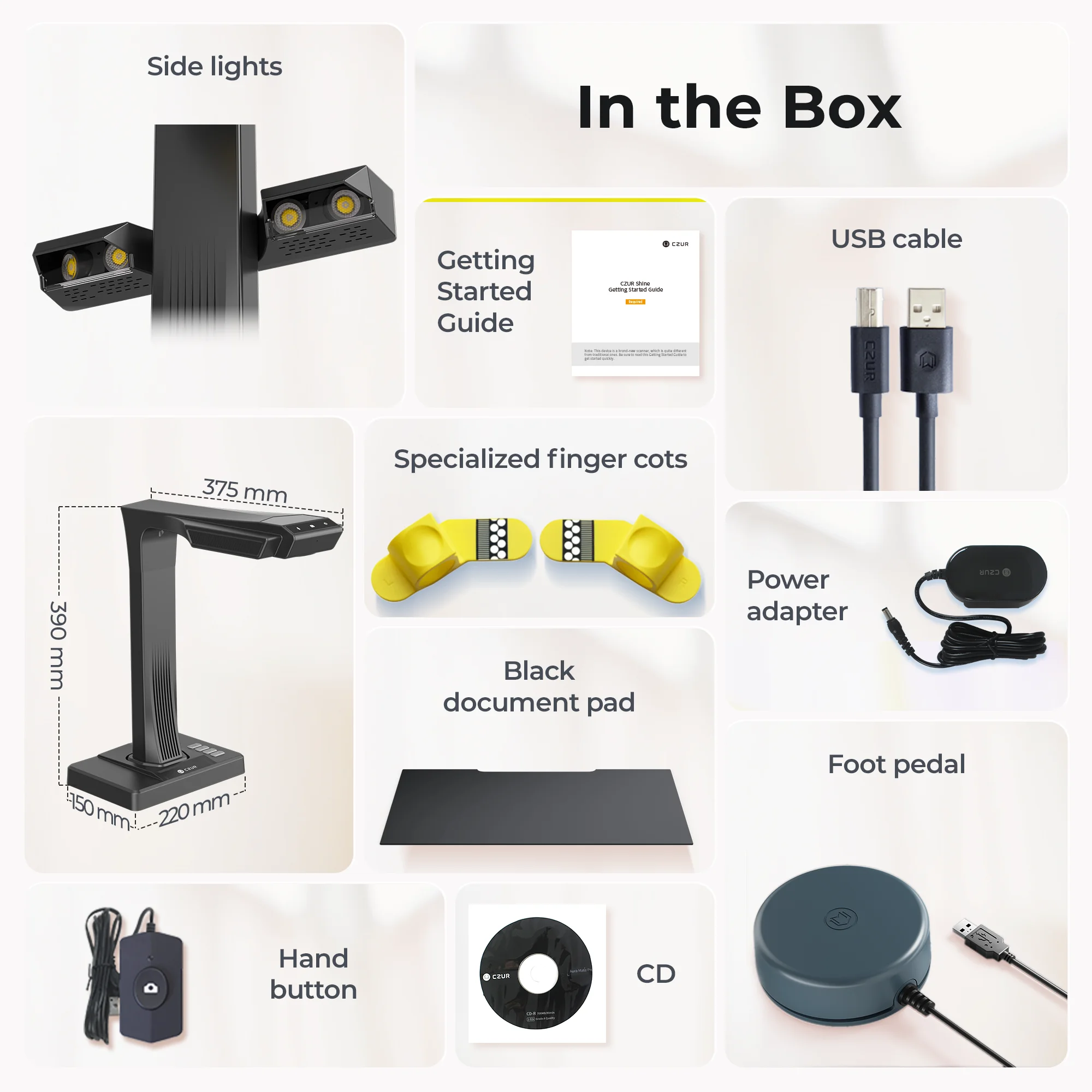 Scanner per libri CZUR ET18 Pro A3 A4 Scanner per documenti con funzione OCR per Mac Windows converti in PDF/Searchable PDF/Word/TIFF