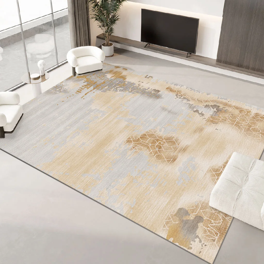 VIKAMA Cream Wind Carpet Living Room Easy Care Sofa Coffee Table Blanket Home Bedroom Bedside Waterproof Floor Cushion