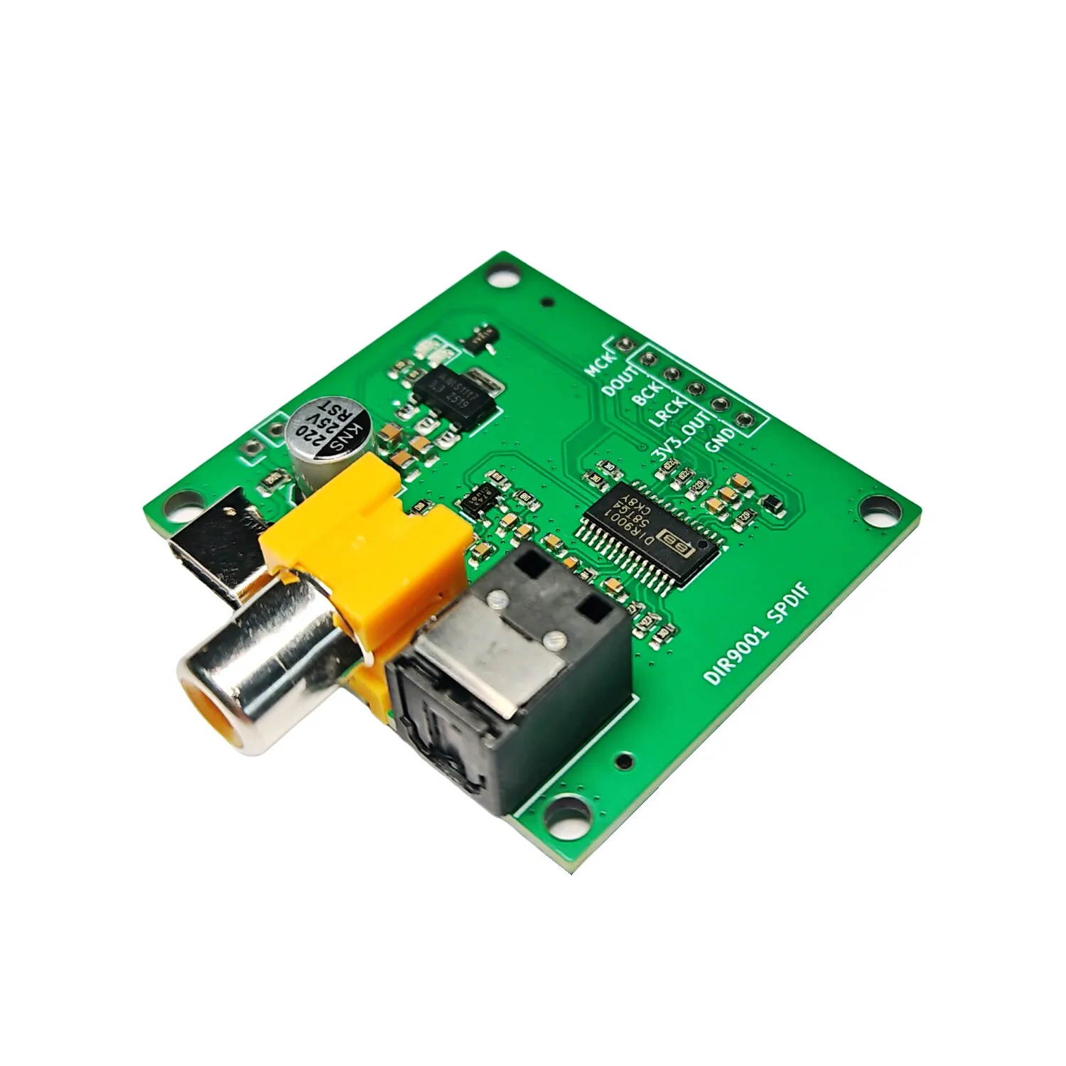 DIR9001 Fiber Coaxial SPDIF Input to I2S IIS Output Adapter Board Module Module