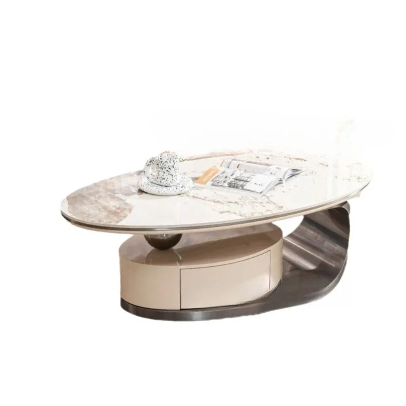 Modern living room oval small apartment household senior tea table