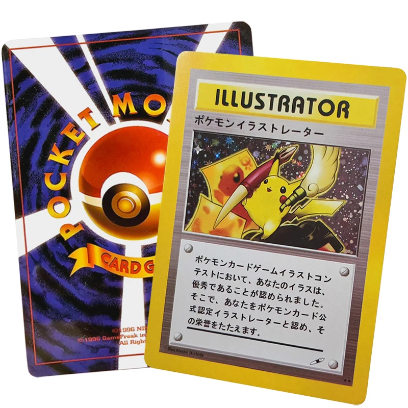 1996 lat Pokemon Pikachu Illustrator karty DIY Pokemon fiszki Shining Charizard gra kolekcja karty prezent dla dzieci zabawki