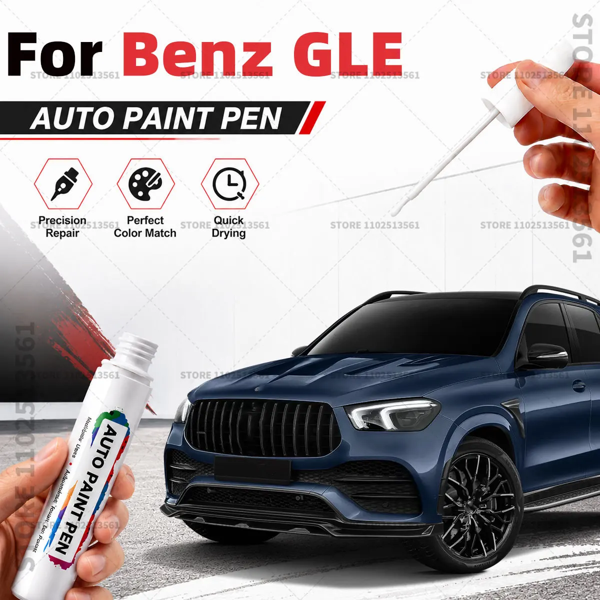 Car Scratch Remover Paint Pen Touch Up Marker for Auto Body Repair Door Bumper Fender Accessories For Mercedes Benz GLE White