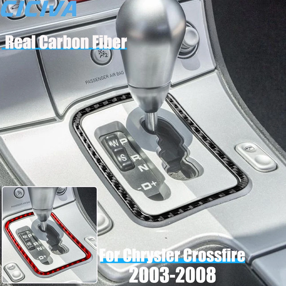 

Real Carbon Fiber Car Accessories Gear Shift Frame Trim Cover Soft Sticker For Chrysler Crossfire 2003 2004 2005 2006 2007 2008