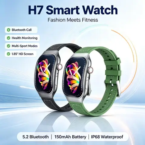 H7 Smart Watch 2.01 Inch Bluetooth Call Heart Rate Blood Oxygen Wireless Charging Fitness Sport Smartwatch