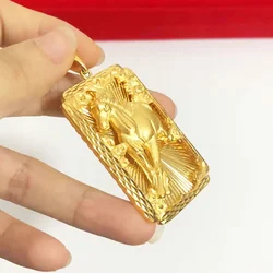 Luxury 18 KT Gold Color Rectangle Eagle Horse Pendant for Men Women DIY Tag Gold Plated Pendant Birthday Fine Jewelry Gifts