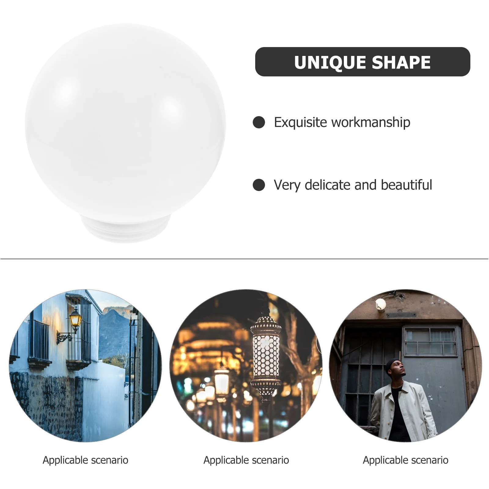

Acrylic Ball Lampshade 200MM Diameter 10cm Thread Waterproof Outdoor Wall Porch Light Cover Globe Shade Replacement