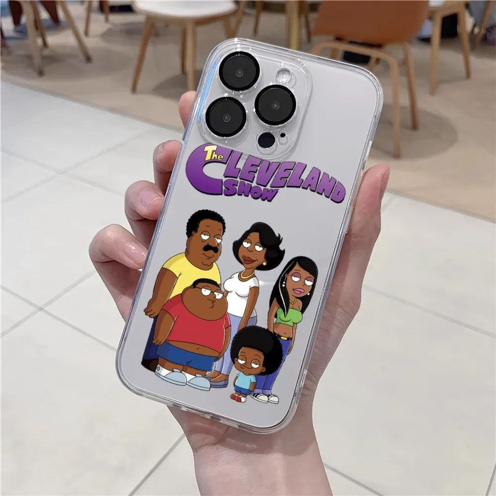 Cartoon Cleveland Show  Phone Case For iPhone 11 12 Mini 13 14 15 Pro XS Max X 8 Plus SE XR Transparent Shell