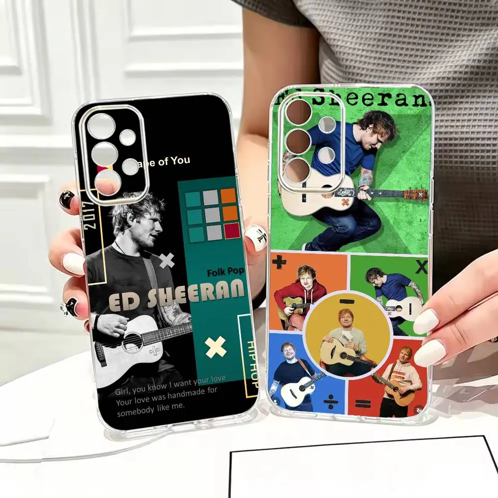 Cool Pop singer Ginger God Ed S-Sheeran   Phone Case For Samsung S22,23,24,25,21,10,9,Ultra,Plus,Lite Transparent Cover