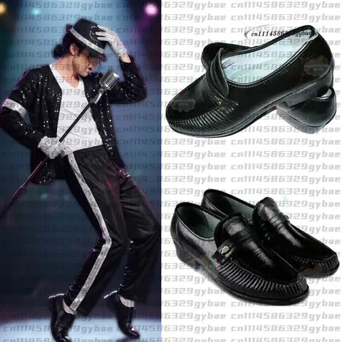 Anime Michael Jackson Cosplay Shoes Michael Jackson Performance Modern Dance Cosplay Shoes Custom Made Anti-Slip PULeather Shoes