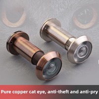 1 PCS 220 Degree Door Viewer HD glass lens Wide Angle Peephole Security Hidden Door Adjustable Glass Lens For Furniture Hardware