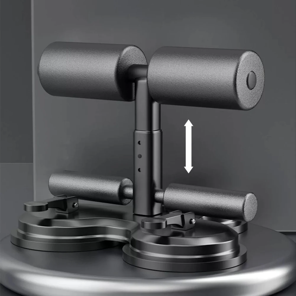 حامل أرضي للجلوس مع جهاز مساعدة 3 أكواب شفط مع حبل سحب معدات تمارين الجلوس للمنزل والمكتب وصالة الألعاب الرياضية