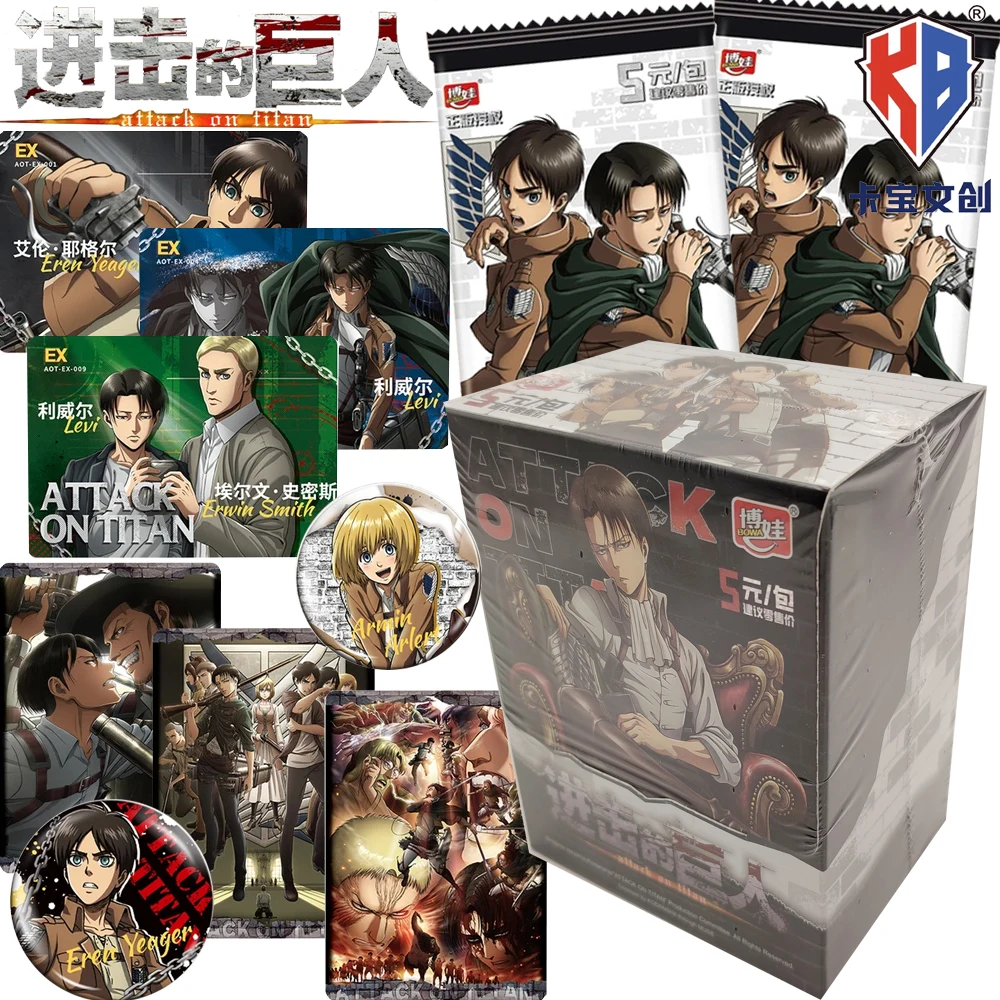 

Официальные коллекционные карточки Kabao Attack on Titan: Изысканная коллекция фигурок Микаса Аккерман, милые Q-версии, аниме-карточки для хобби, игрушки