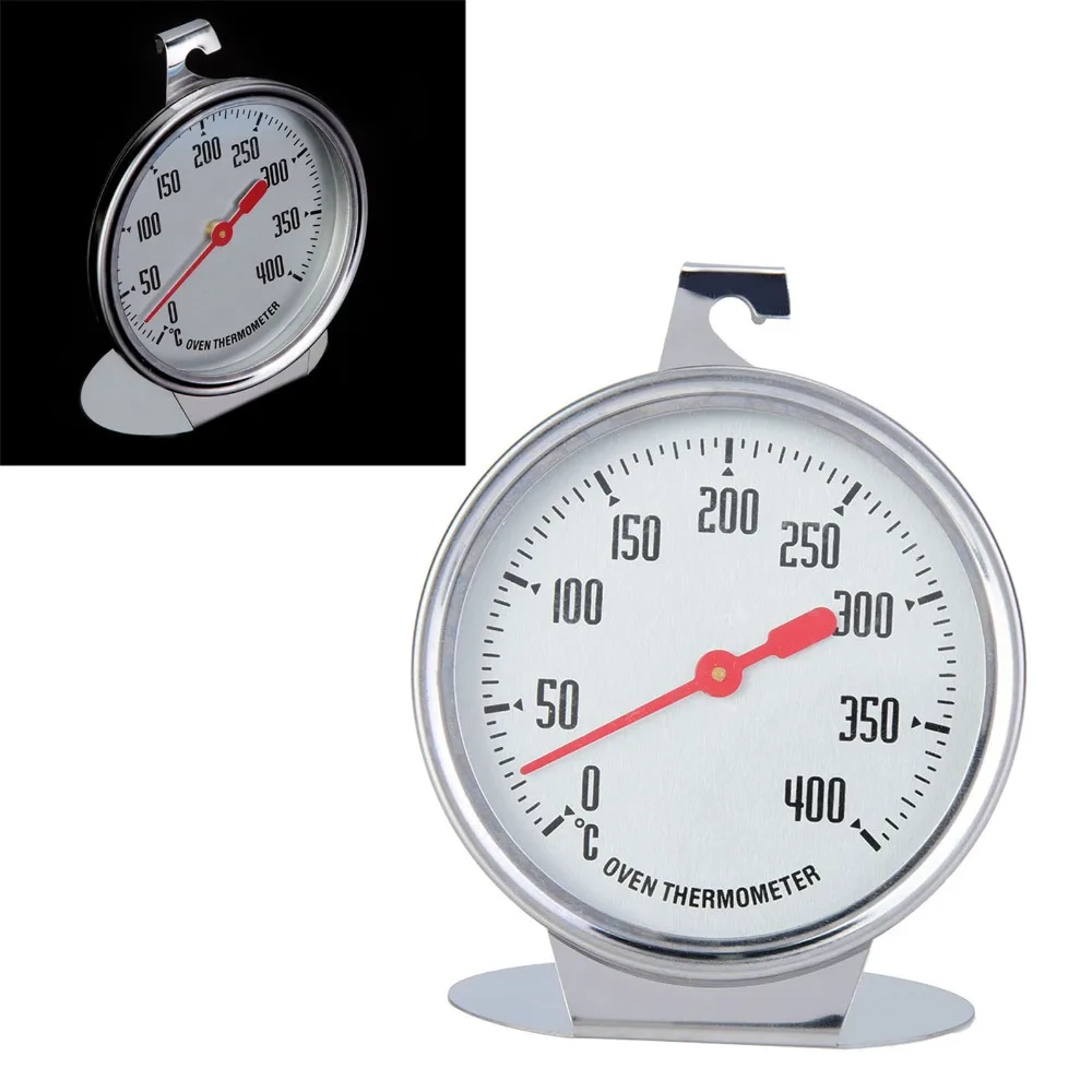 Stainless Steel Oven Thermometer Large Dial Easy To Read Stand Up Dial Thermometer Instant Read 0-400℃ Temperature Gauge