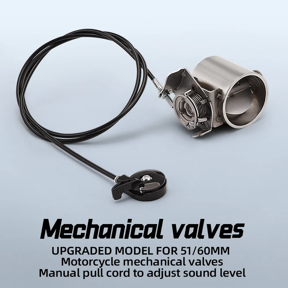 

Motorcycle exhaust mechanical valve, manual pull cord to adjust volume 51/60MM