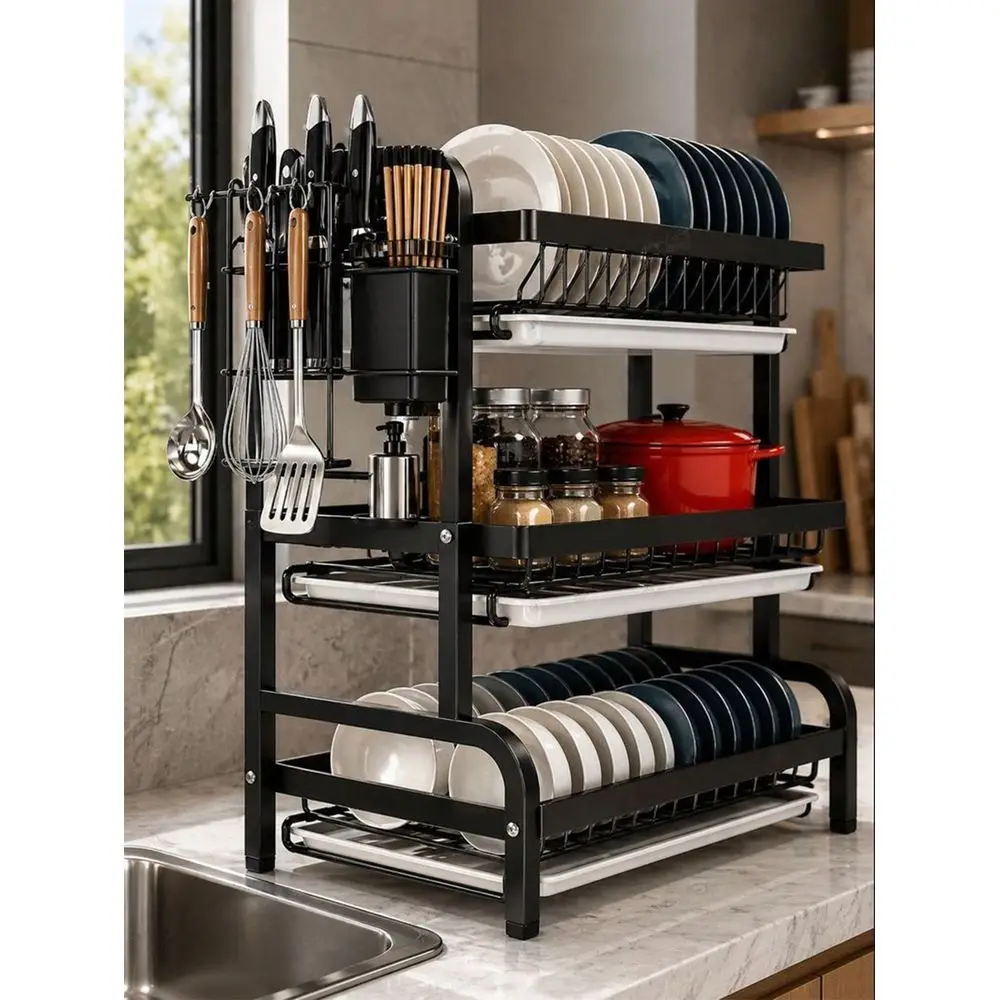 Egouttoir-a-vaisselle-avec-plateau-de-drainage-grande-capacite-organisateur-de-comptoir-de-cuisine-egouttoir-a-vaisselle-en-acier-inoxydable-antirouille-avec-porte-ustensiles