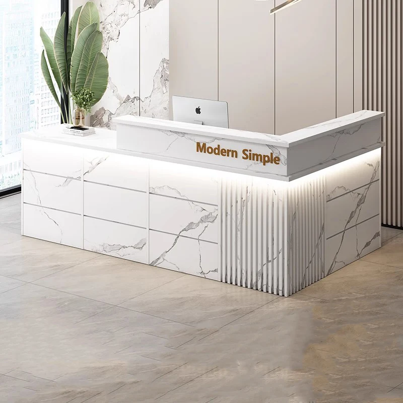 

Современная стойка ресепшн с хранением в скандинавском стиле, декор для салона красоты, элитная коммерческая мебель