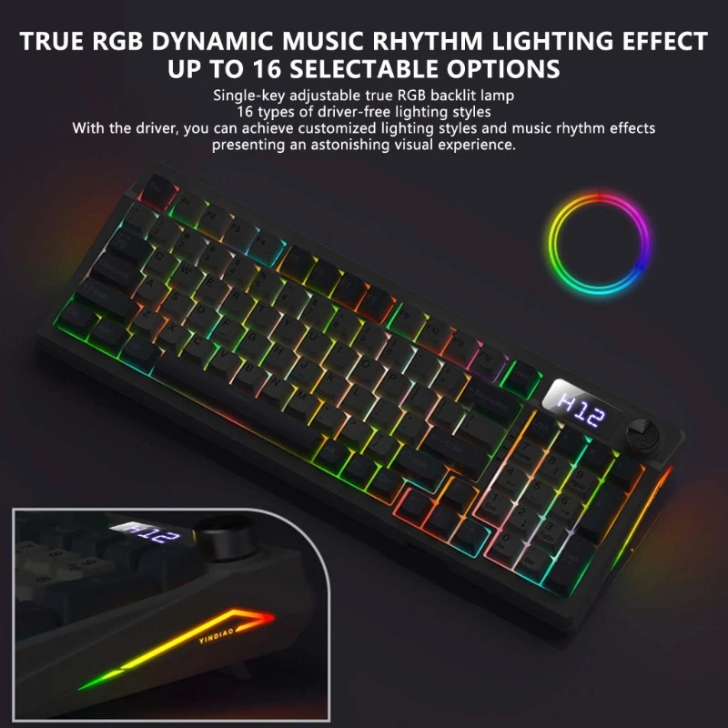 Triplicate Connection Mechanical Keyset 200 Hour Runtime 5 Layer Sound Dampening Media Control Call Monochromatic Screen F19E