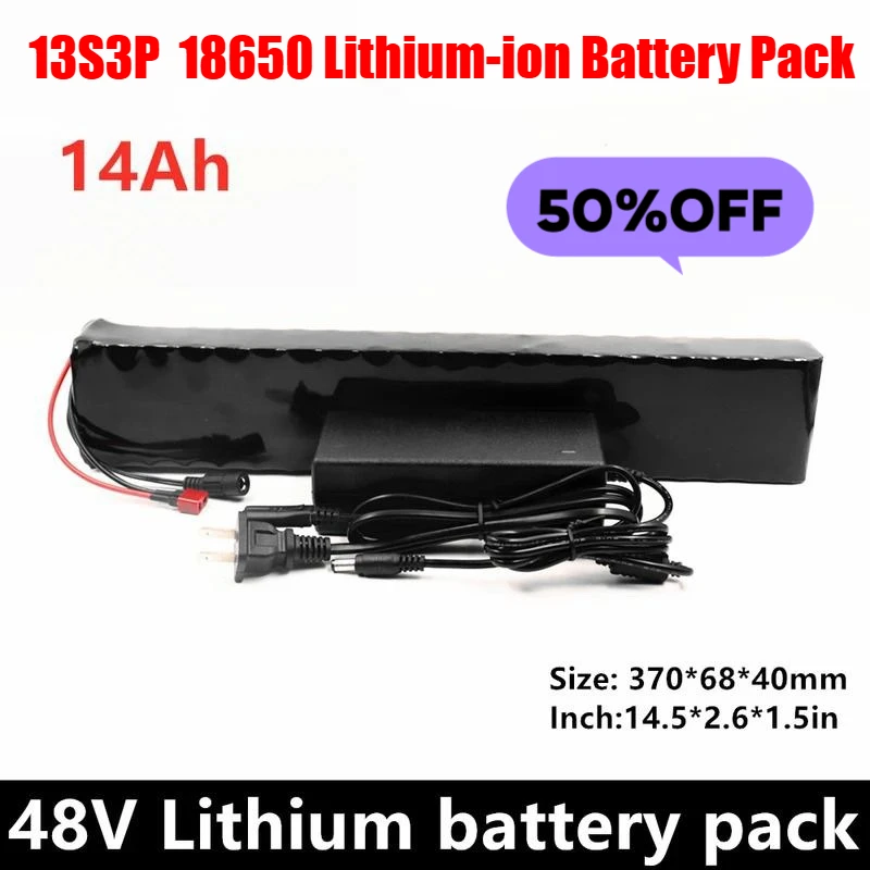 

48V Lithium Battery 13S3P 14mAh 18650 Lithium-ion Battery Pack with Battery Management System for Electric Scooters