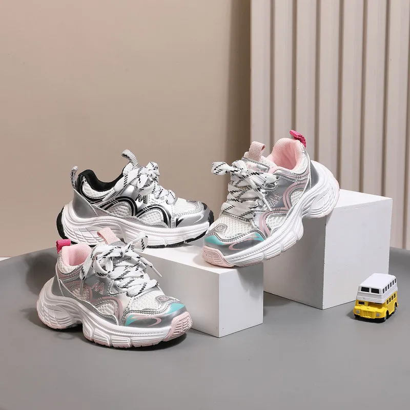 New Spring Children Shoes Mesh Breathable Toddler Girls Sport Shoes Outdoor Tennis Soft Sole None-slip Fashion Boys Sneakers