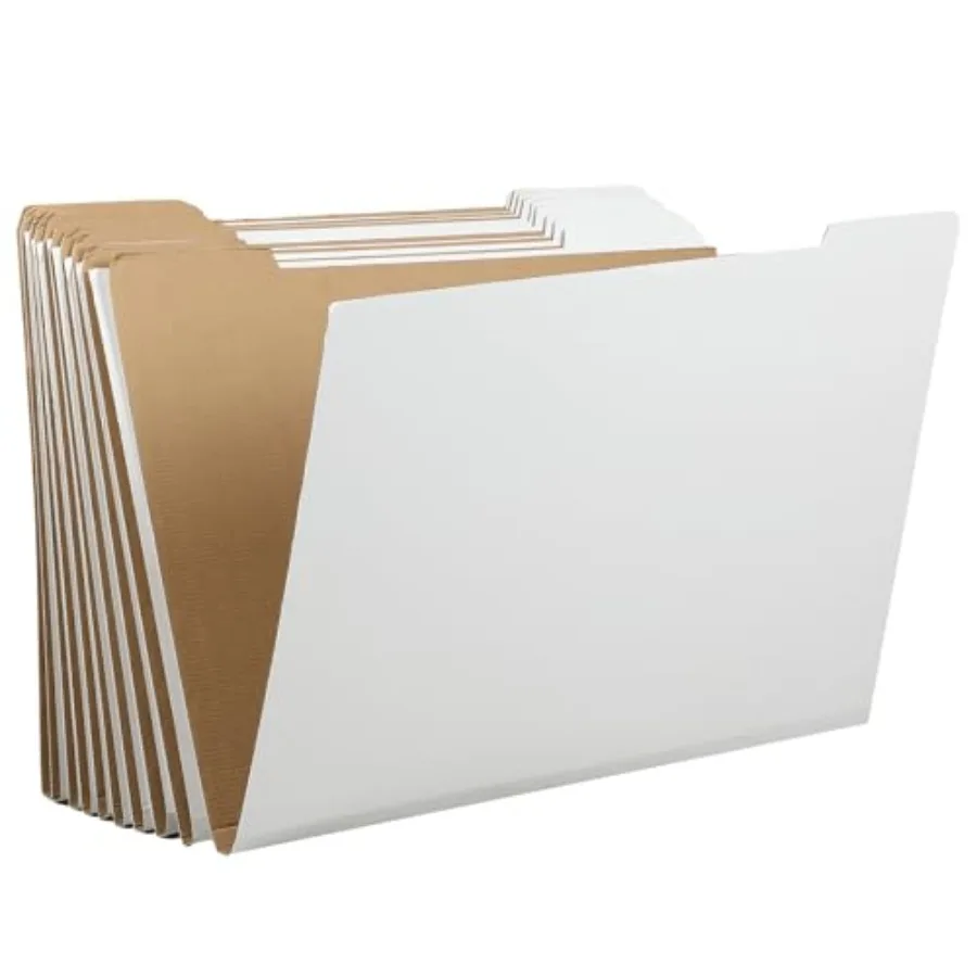

10 Pack Art Portfolio Folders Stores Items up to 18" x 24" Flat Files Large White Corrugated File Folder for Vertical Flat Stor
