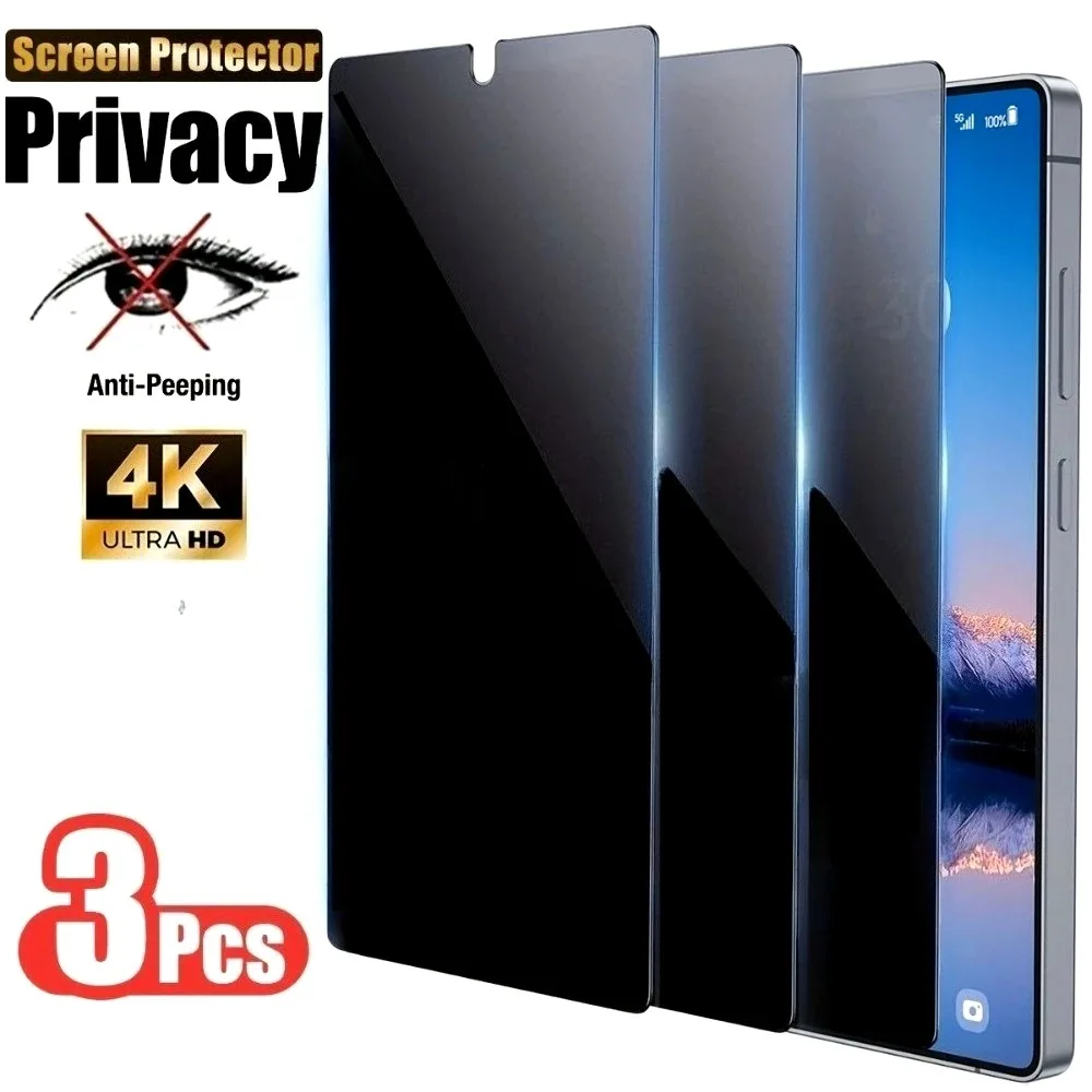 3Pcs Anti Spy Full Screen Protector for Samsung Galaxy S26 S25 S24 Ultra S23 S22 S21 Plus S25 S24 FE Frosted Anti-Scratch Glass