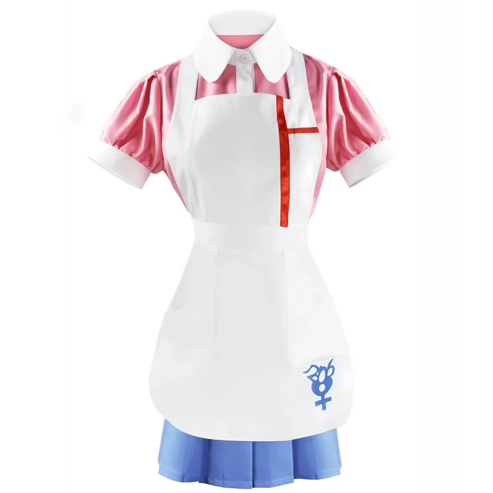 Mikan Tsumiki Cosplay Costume Wig Anime Dangan Ronpa Despair Ultimate Nurse Uniform Maid Outfit Women Halloween