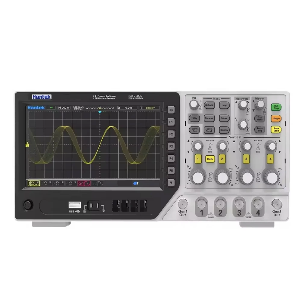 Hantek DPO6084B  Digital Storage Oscilloscope 4 Channels 80MHz 1 GSa/s Sample Rate Waveform Generator Spectrum Analyzer