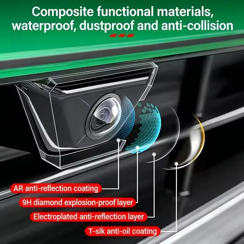 Car Camera Protective Cover Front Bumper Camera Anti-Scratch Shield Lens Guard PC Protective Cover Kits Waterproof Dust-proof