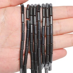 10x4mm Column Natural Stone Black Hematite Beads Tube Cylinder Spacer Beads for Jewelry Making DIY Necklace Bracelets Accessory