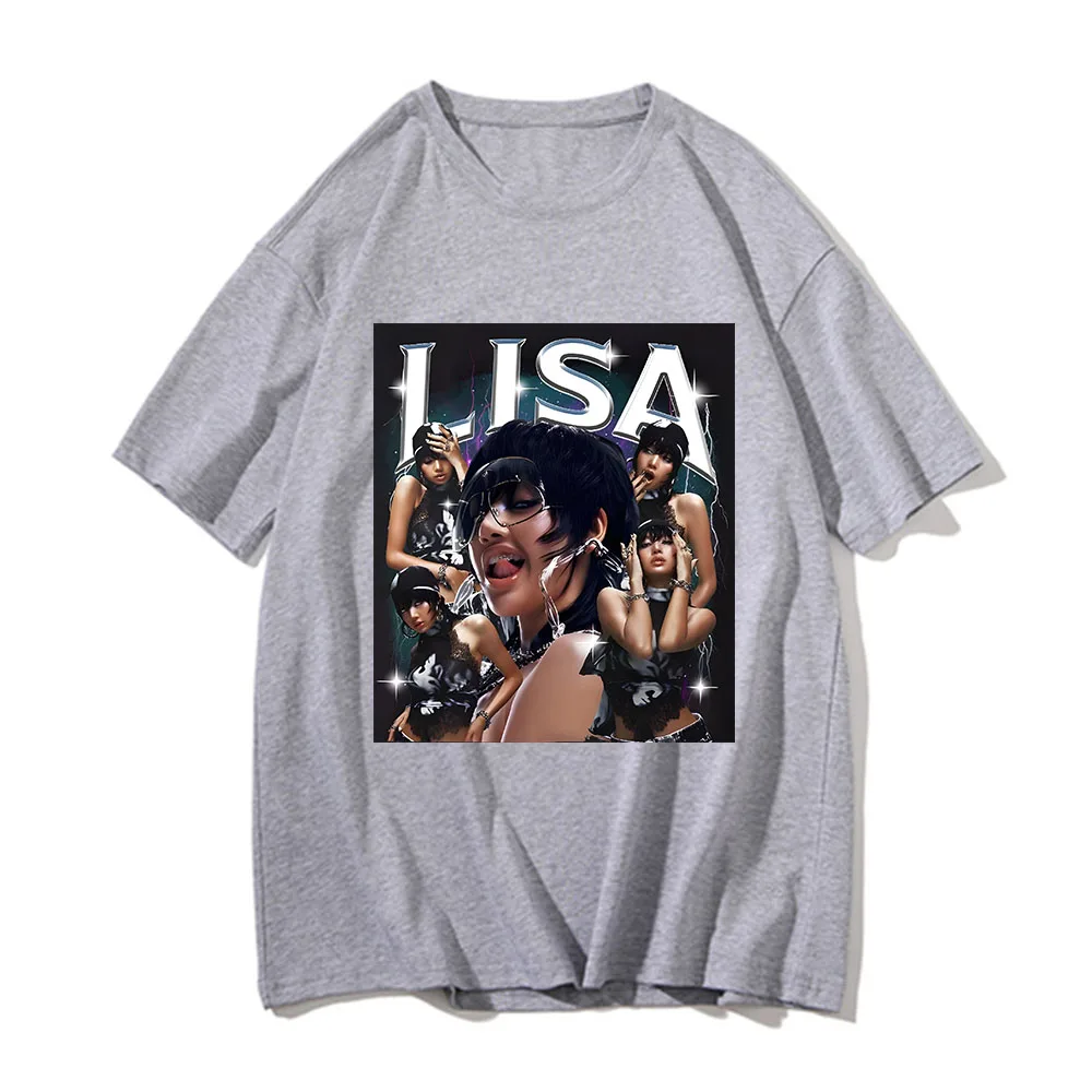 Hipster Lisa Rockstar 2024 New Song t-shirt uomo donna cotone stampa grafica t-shirt t-shirt allentate Top vestiti regalo di compleanno