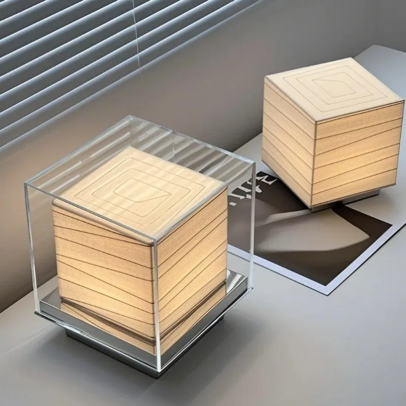 

Designer Japanese minimalist living room bedroom bedside wall lamp hotel homestay study creative atmosphere glass desk lamp