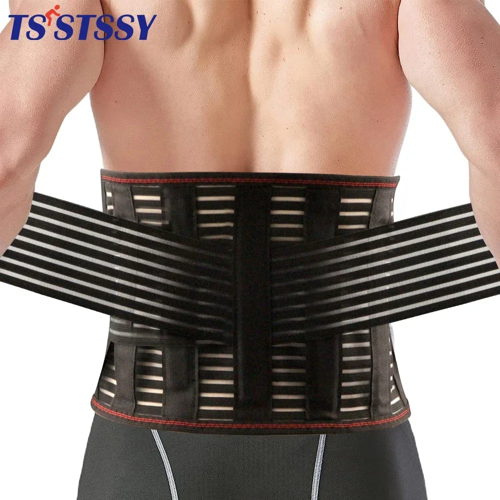 Breathable Back Brace for Lower Back Pain Relief, Lumbar Support Belt with Lumbar Pad for Men & Women Herniated Disc, Sciatica