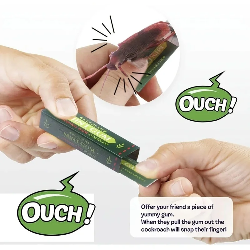 2/4/6PCS Roaches Prank Chewing Gum Spoof Cockroach Toys Realistic Practical Jokes Novelty Adult Funny Halloween Fool's Day Party