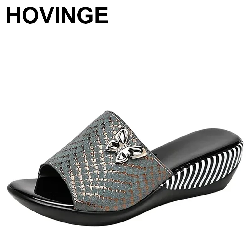 

Сандалии женские на танкетке, натуральная кожа, Нескользящие, танкетка, летняя обувь