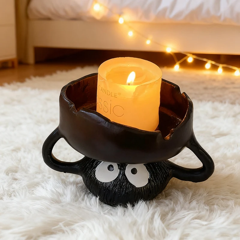 Creative Small Coal Ball Candle Holder Funny Overhead Candle Holder Home Decoration Ornament Gift