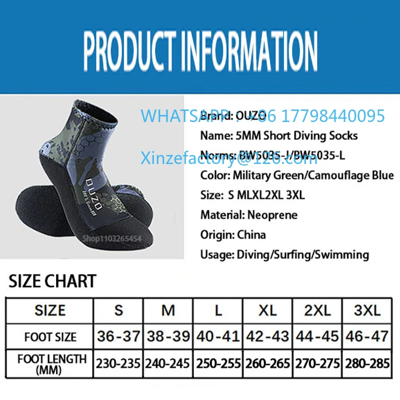 تخصيص 5 مللي متر النيوبرين جوارب الغوص الصيف الغوص جوارب رياضية تصفح الشاطئ الجوارب المضادة للانزلاق السباحة زعنفة الرمال برهان حمام الجليد ث