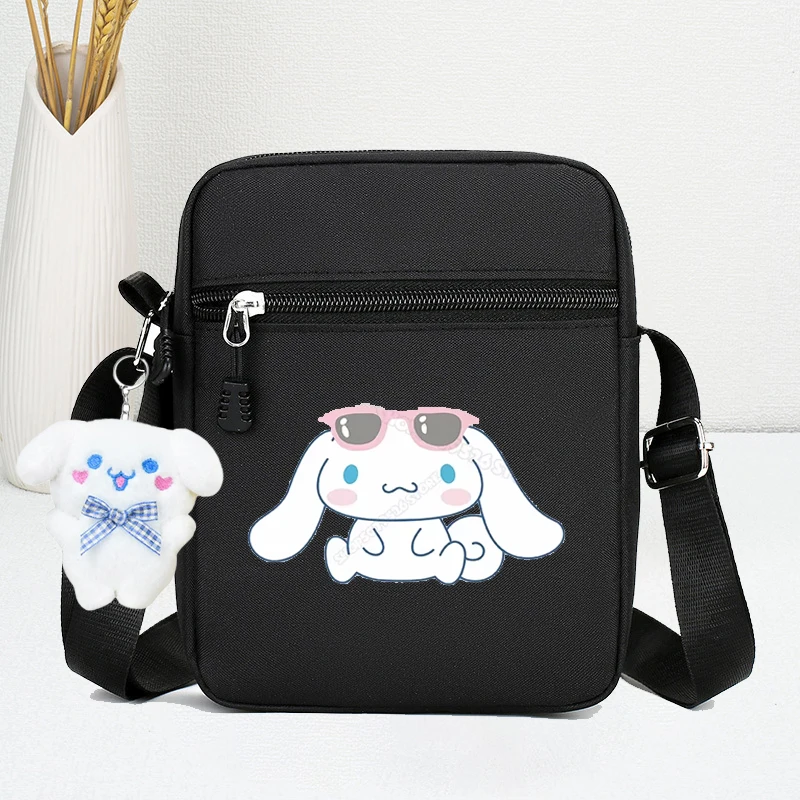 Hello Kitty Cinnamoroll Kuromi Canvas Bag Student Women Handbag ShoulderBag Diagonal Messenger Crossbody Bags Girl Pouch Bolsas