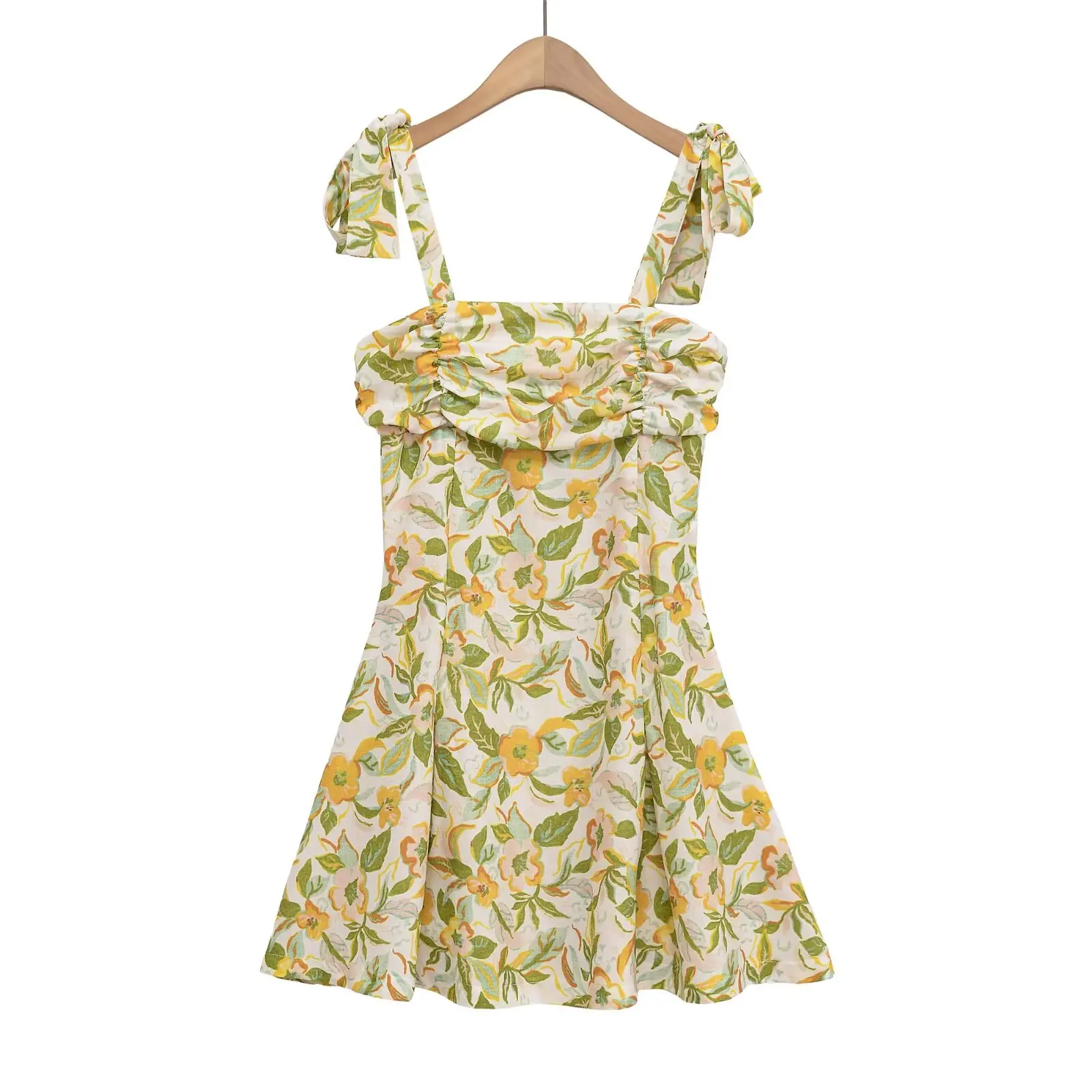 2025 nieuwe zomer dames casual mode eenvoudige comfortabele bedrukte mouwloze ronde hals meisjesstijl korte jurk