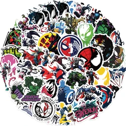 50pcs Disney Avengers Venom Stickers Anime DIY Phone Car Bike Skateboard PVC Cartoon Decals Waterproof Sticker for Kid Toy