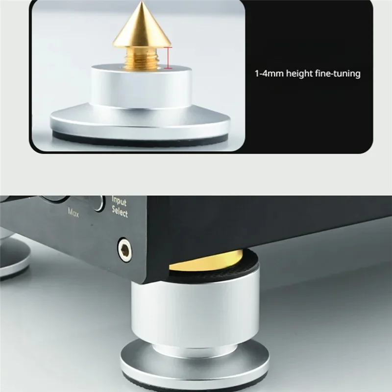 4 مجموعات من مسامير الصدمات الربيعية وسادة التخميد KTV مكبرات الصوت للمسرح عزل الألومنيوم HIFI حامل أسود