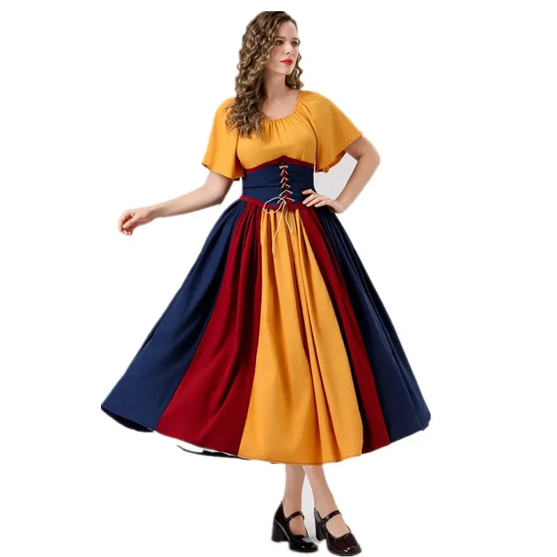 중세 빅토리아 빈티지 유럽과 미국의 공주 코스프레 의상 할로윈 복고풍 코트 고딕 우아한 파티 드레스 lf[5