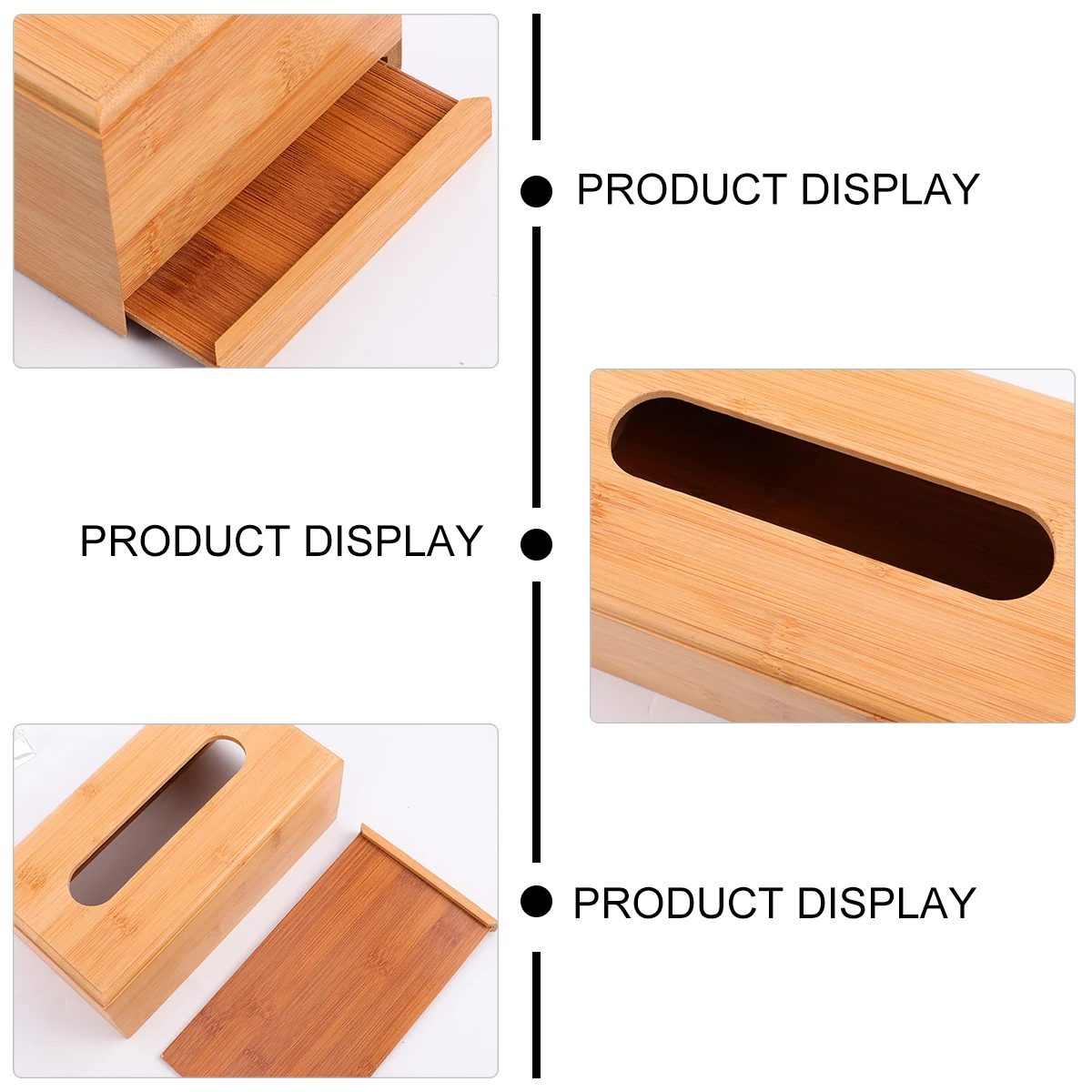 

1Pcs Wooden Tissue Box Bamboo Napkin Holder Home Decor Lightweight Drawer Lid Design Unique Gift for Housewarming Wedding