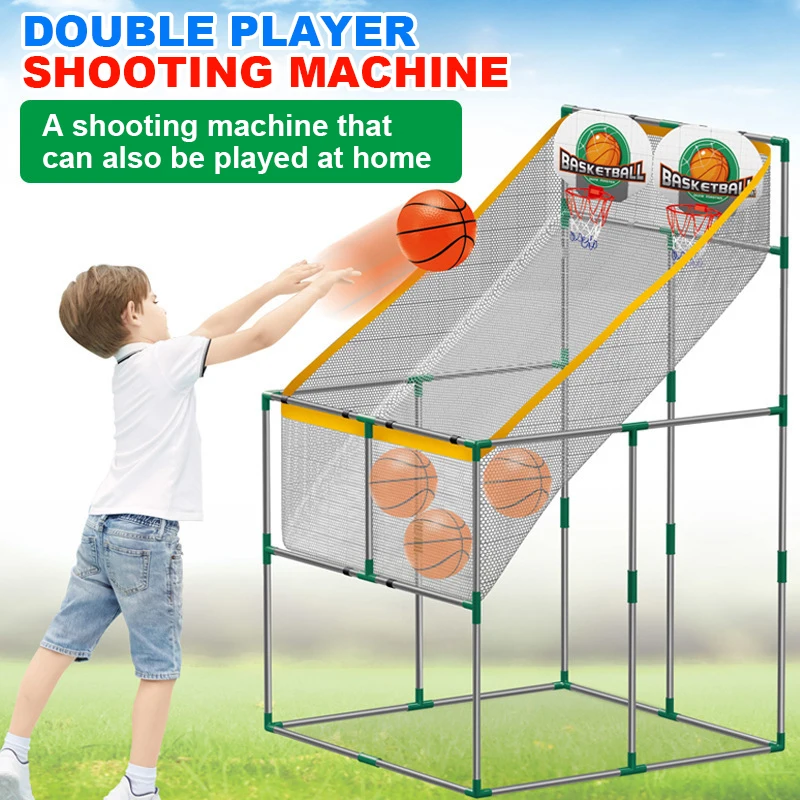 Children's Large Basketball Hoop Shooting Machine for 2 Sport Battle Interactive Indoor Outdoor Sports Competition Game