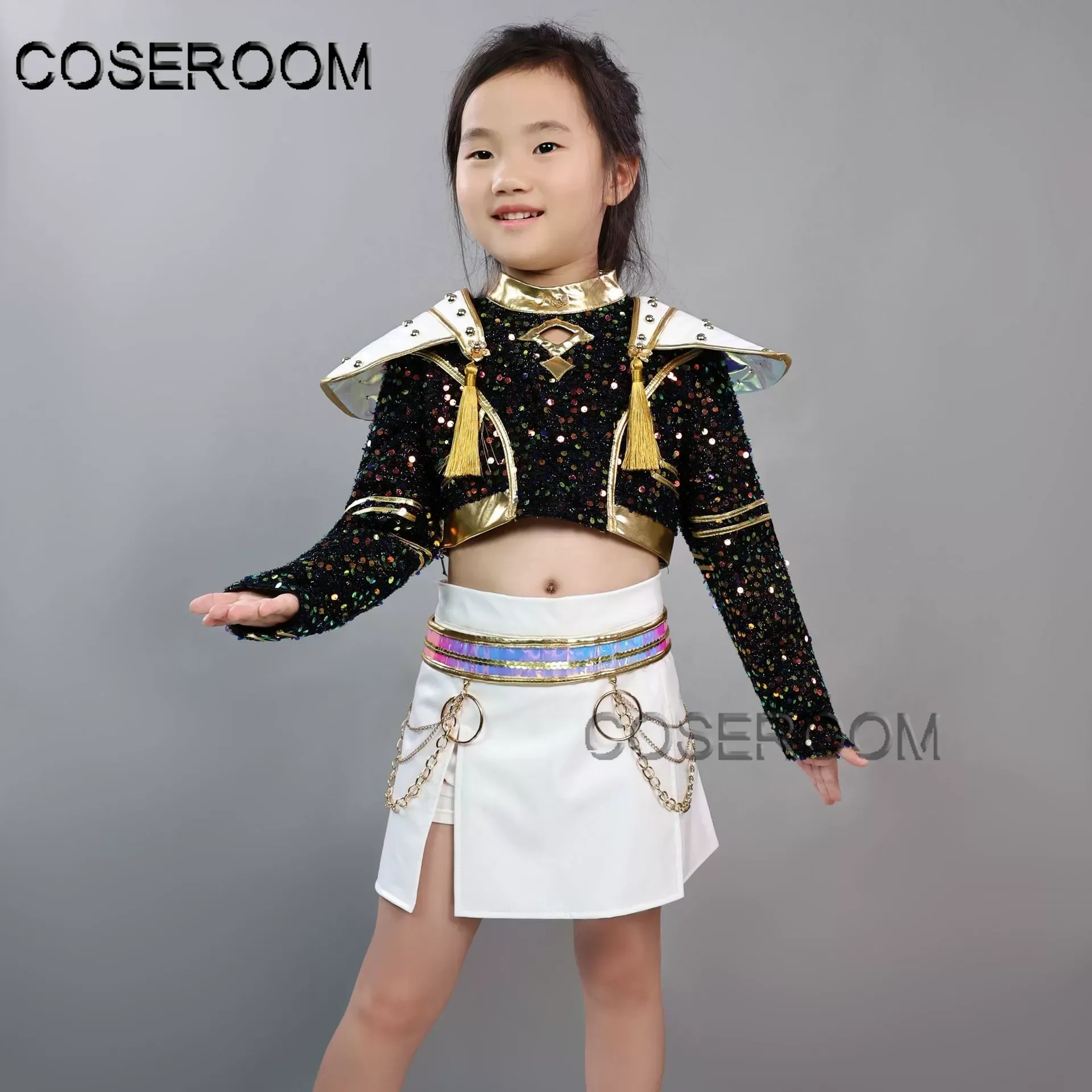 أطفال الأطفال HHUNTR KKPOPP DDemonn HHunterss ZZoeyy تأثيري حلي ملونة المرحلة فستان هالوين كوميك كون لعب الأدوار شعر مستعار #2