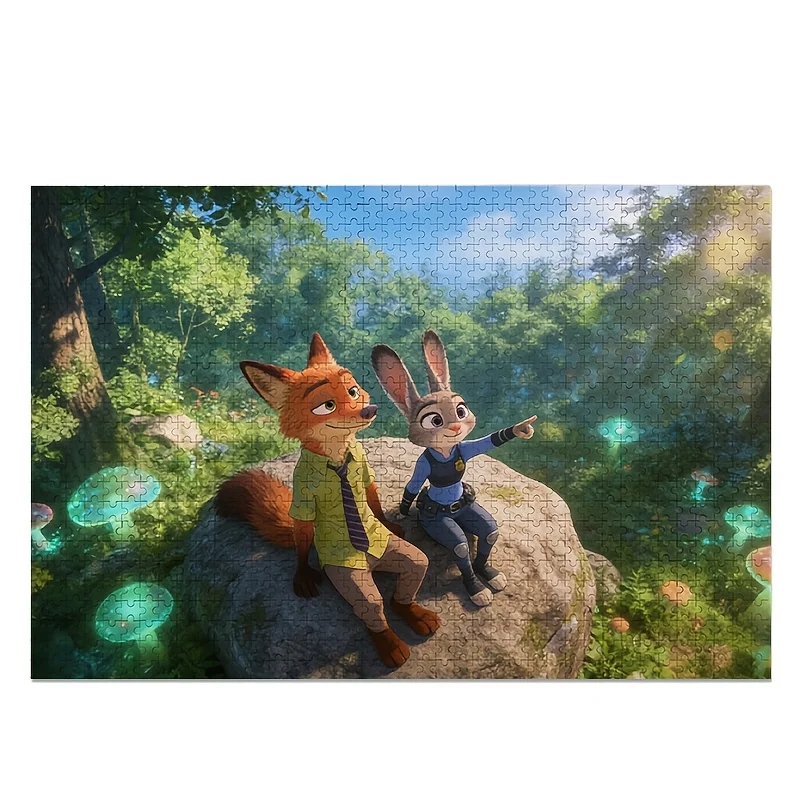Puzzle affiche Disney Zootopia Judy Hopps et Nick Wilde, 1000 pièces |   Idéal pour le divertissement à domicile, la décoration de la maison, les cadeaux, Suita