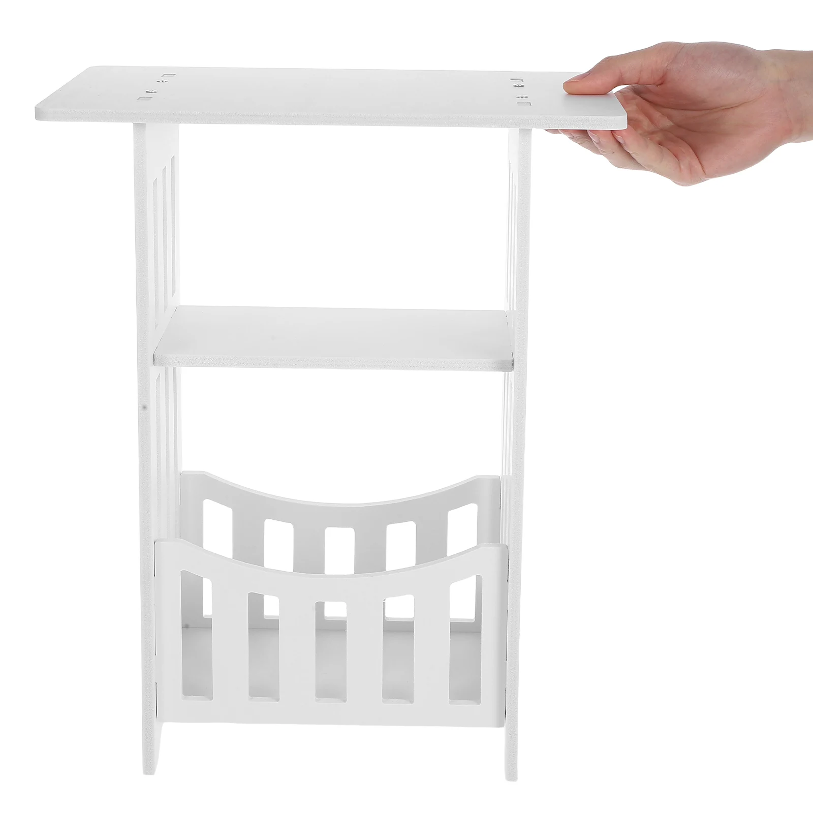 

Small Bedside White End Table Simple Sofa Side Table for Small Spaces Home Furniture Storage Books Magazines