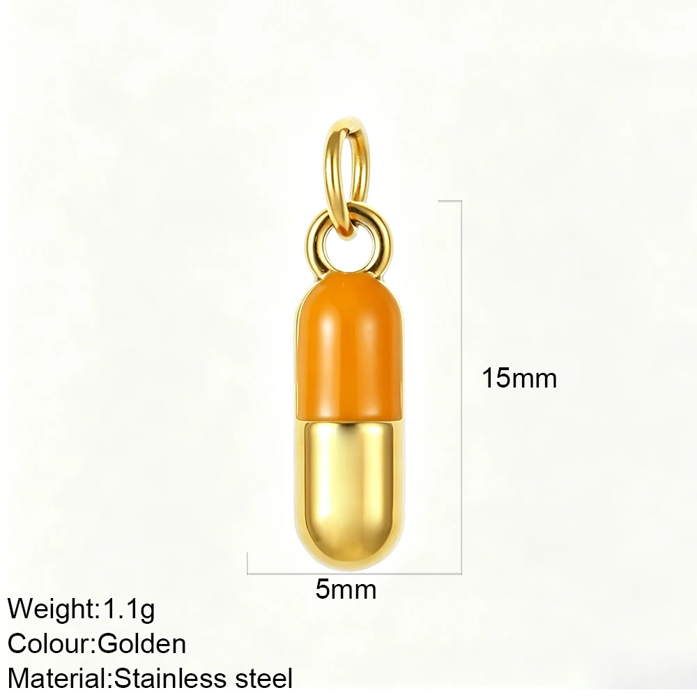 Plated Stainless Steel Enamel Food Charms Teapot Candy Cupcake Pill Pendant for DIY Bracelet Necklace Jewelry Making Supplies - view 4